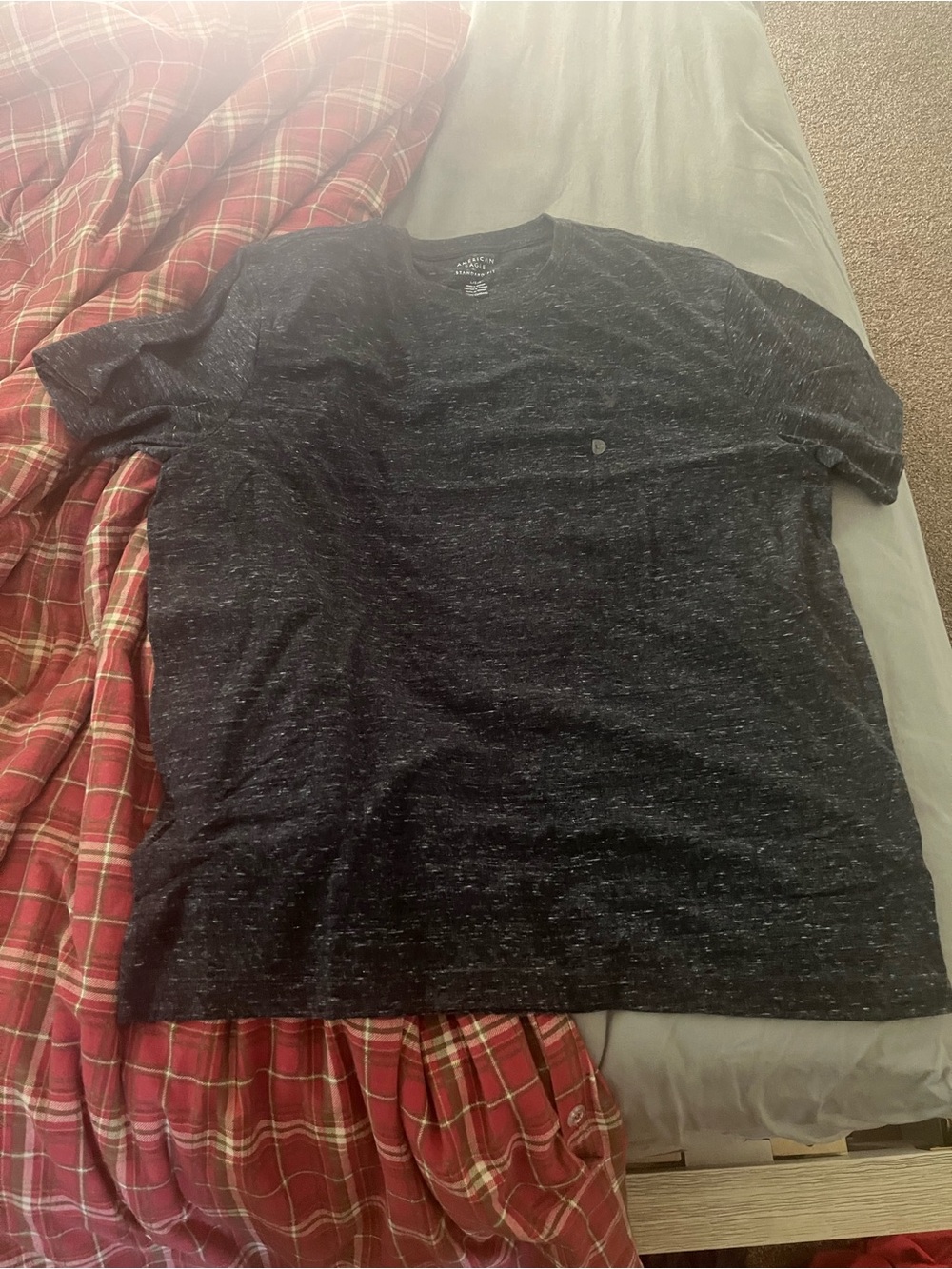 American Eagle Outfitters Navy Heather Short-Sleeve Crew Tee